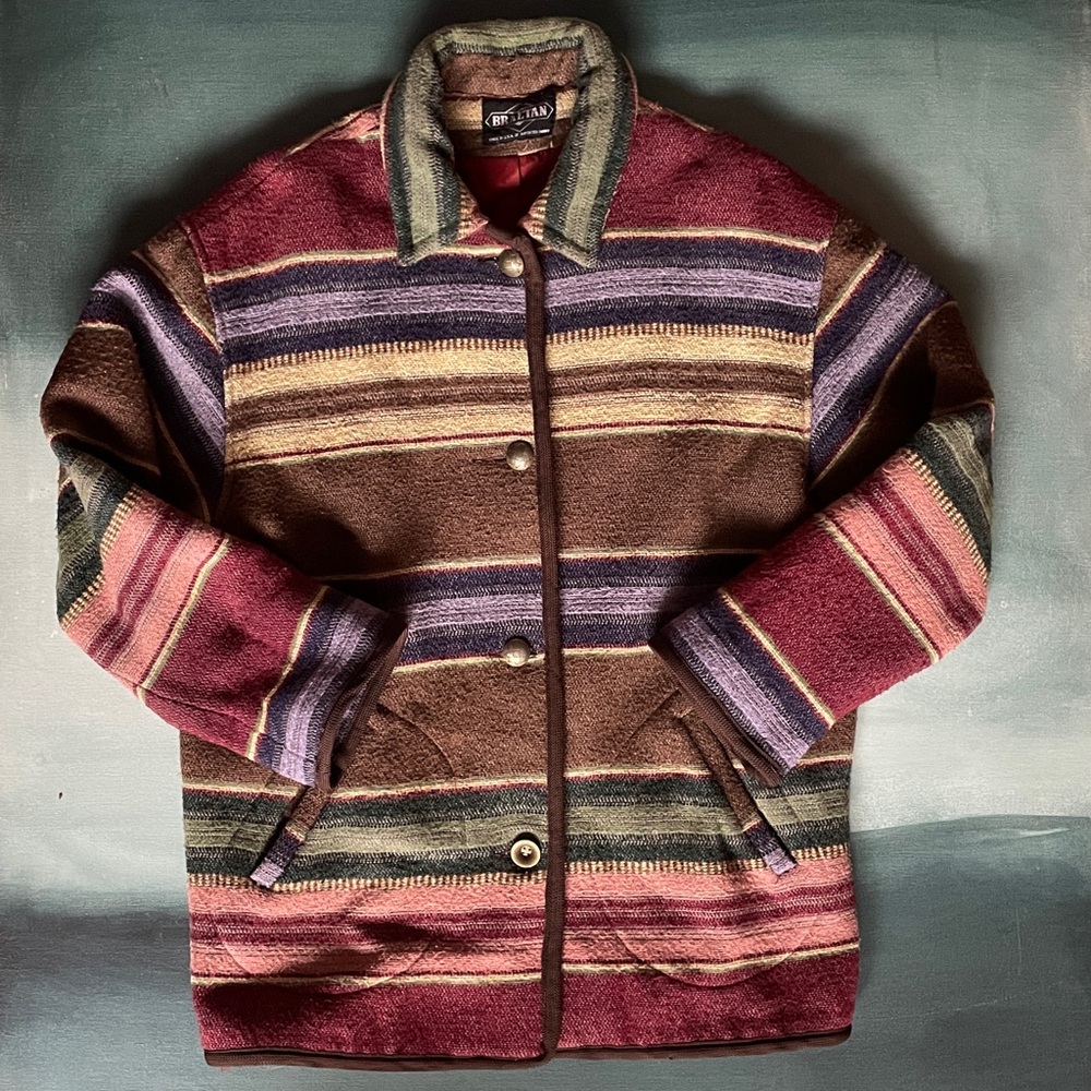 Braetan Vintage 90s Striped Multi-Colored Jacket … - image 2